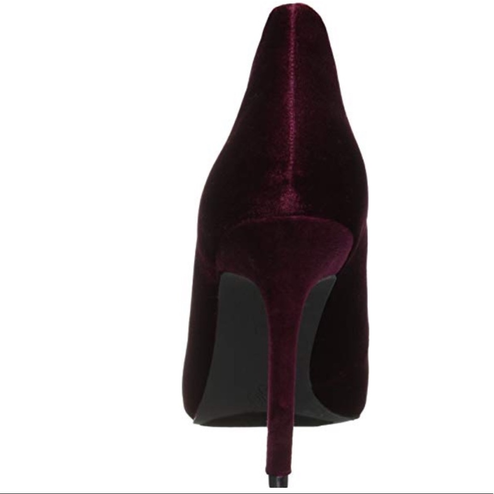 Velvet Wine V Split Front Pointy Toe Stiletto Boot - Picture 8 of 8